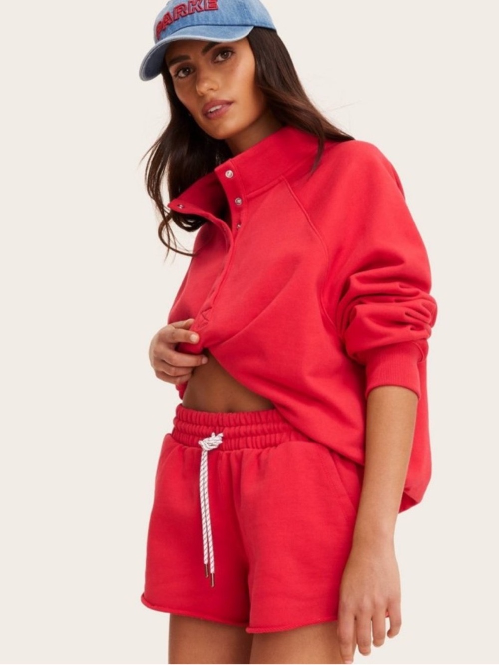 Parke x Target Red Mid-Rise Pull On Sweatshorts S NWT